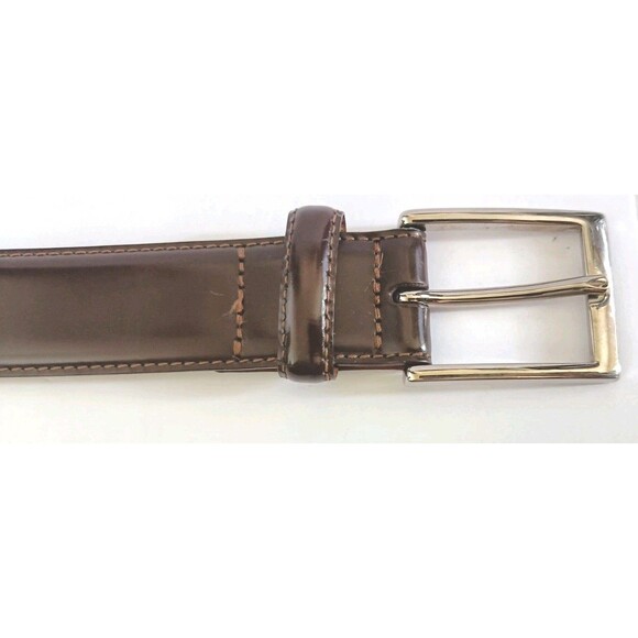 Brooks Brothers Dress Belt Dark Brown Italian Leather Sz 38 Made in ITALY W1L12 - Picture 7 of 10